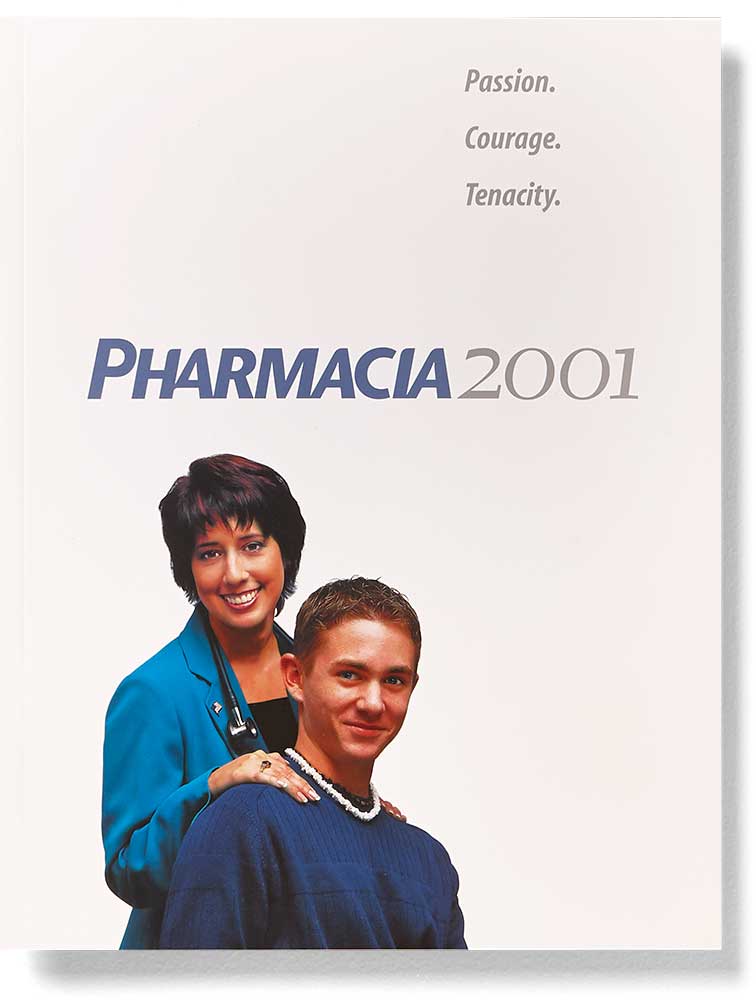pharmacia_2001-annual-report-cover.jpg Art Direction by: Bart Crosby, Crosby Associates